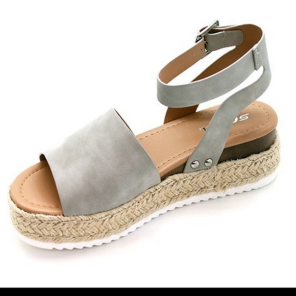 gray espadrille sandals